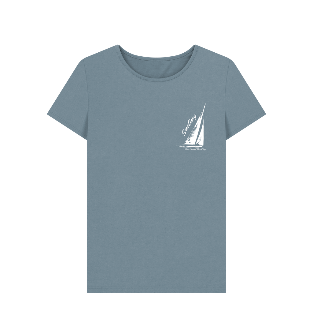 Stone Blue Printed T-shirt Front