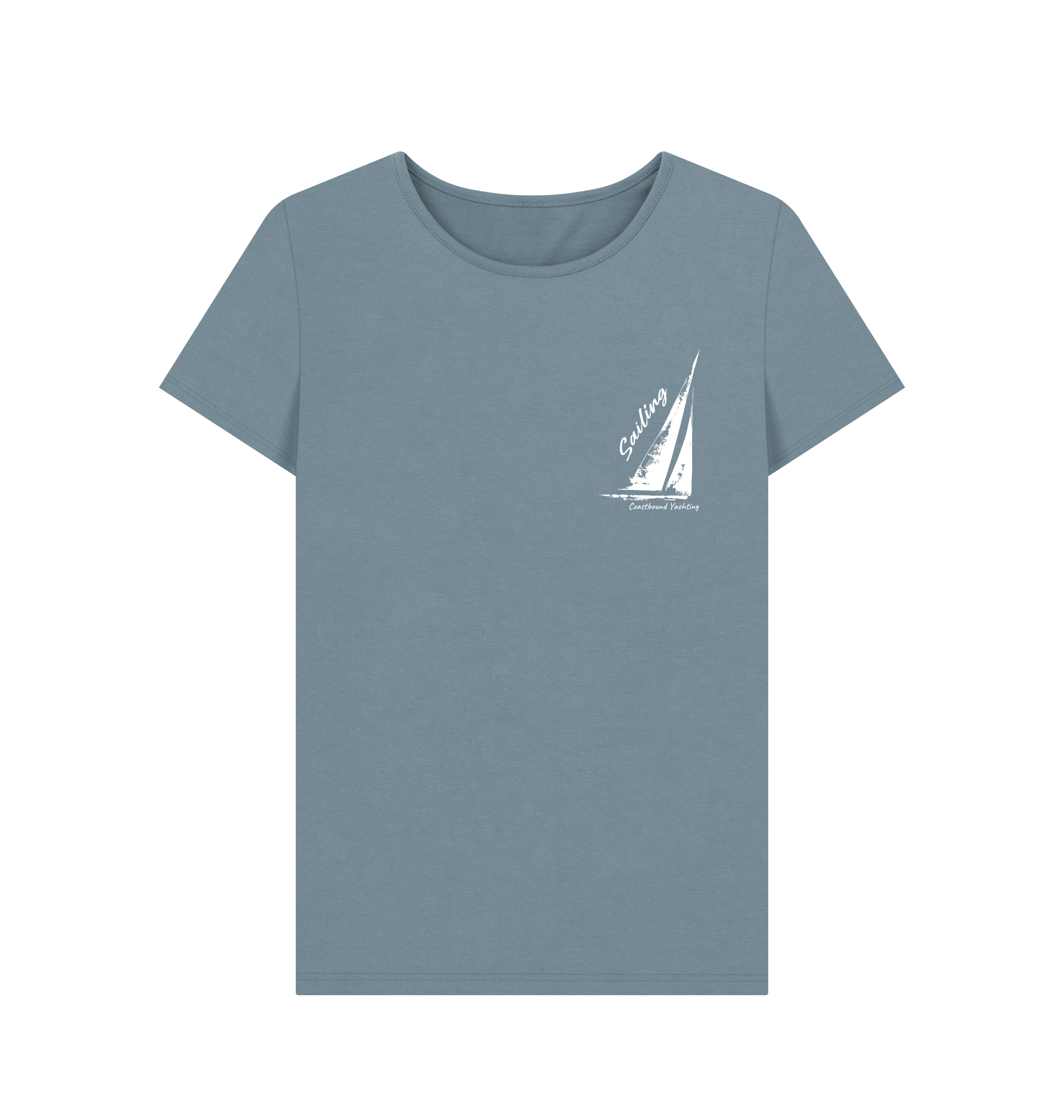 Stone Blue Printed T-shirt Front