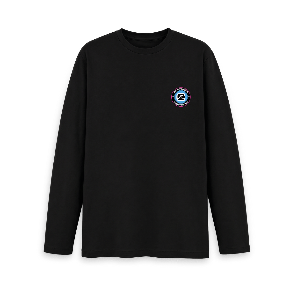 Black Printed Long Sleeve T Shirt Front