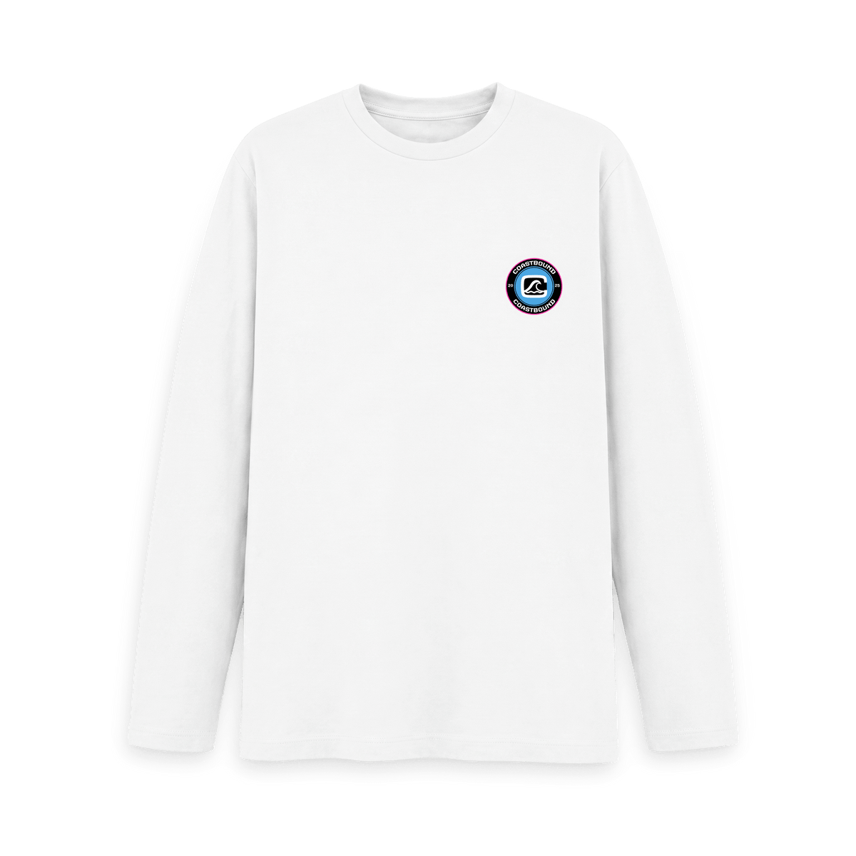 White Printed Long Sleeve T Shirt Front