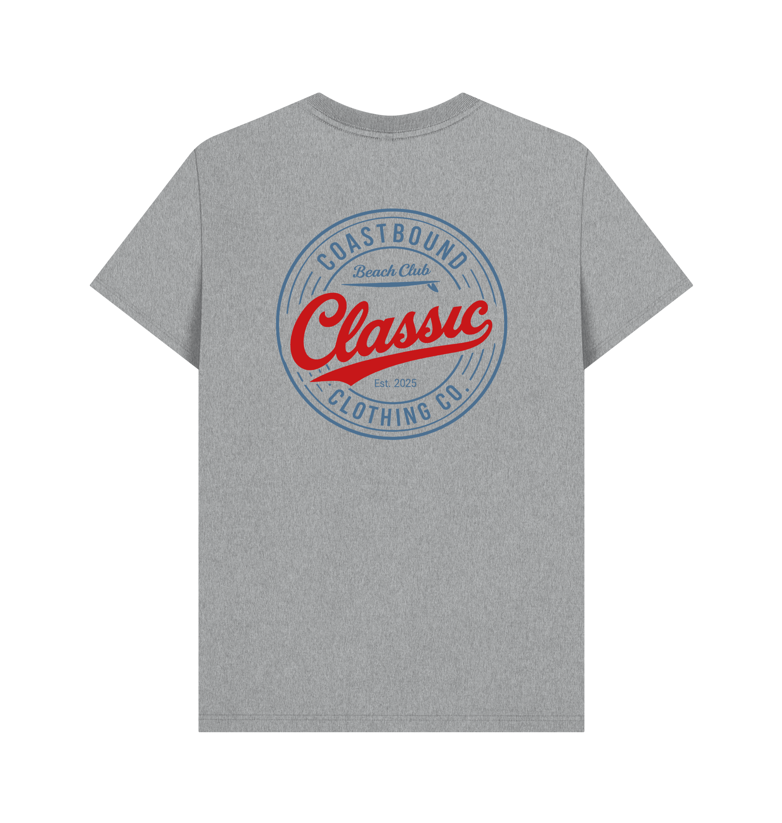 Athletic Grey Printed T-shirt Back