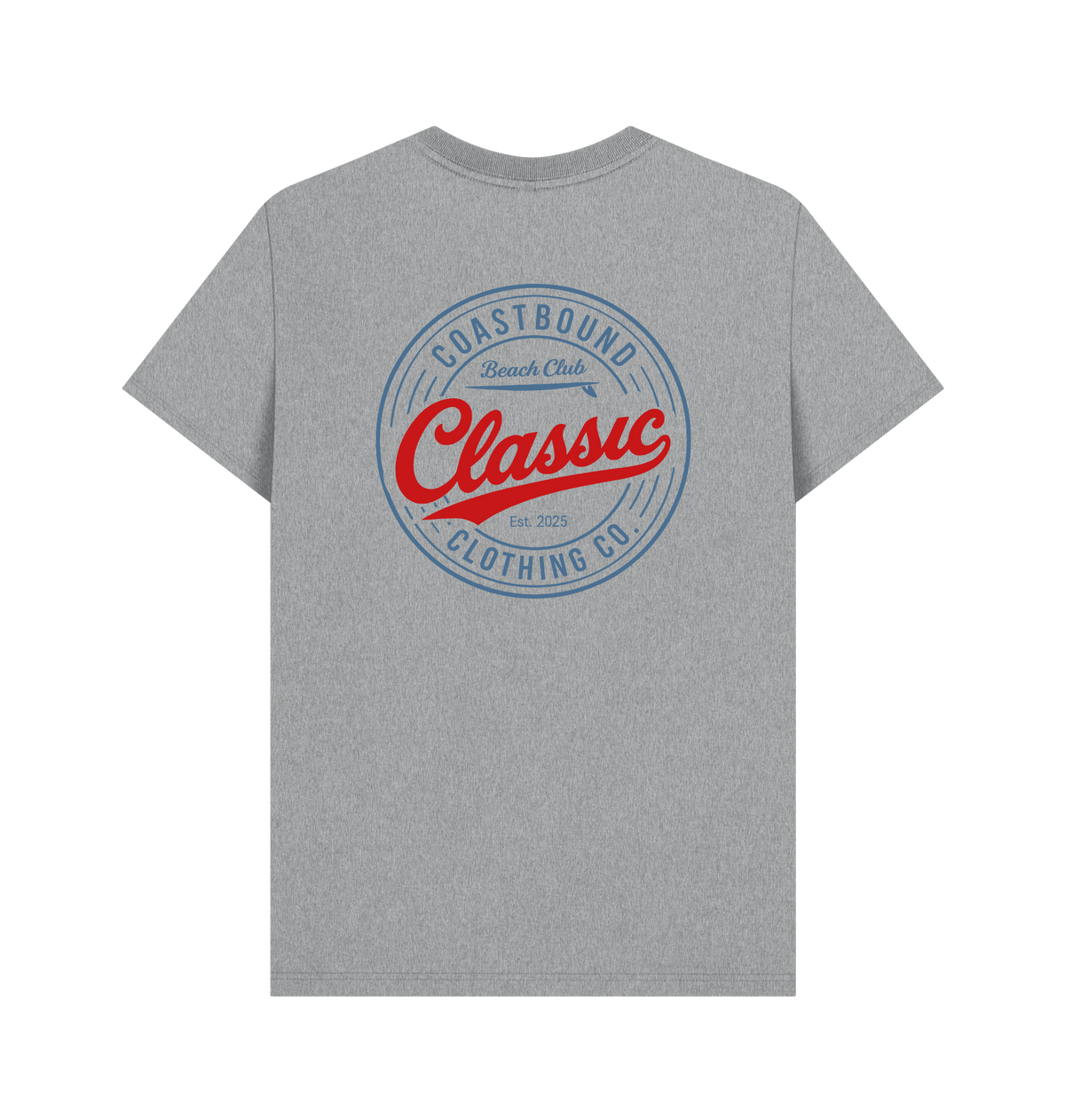 Athletic Grey Printed T-shirt Back