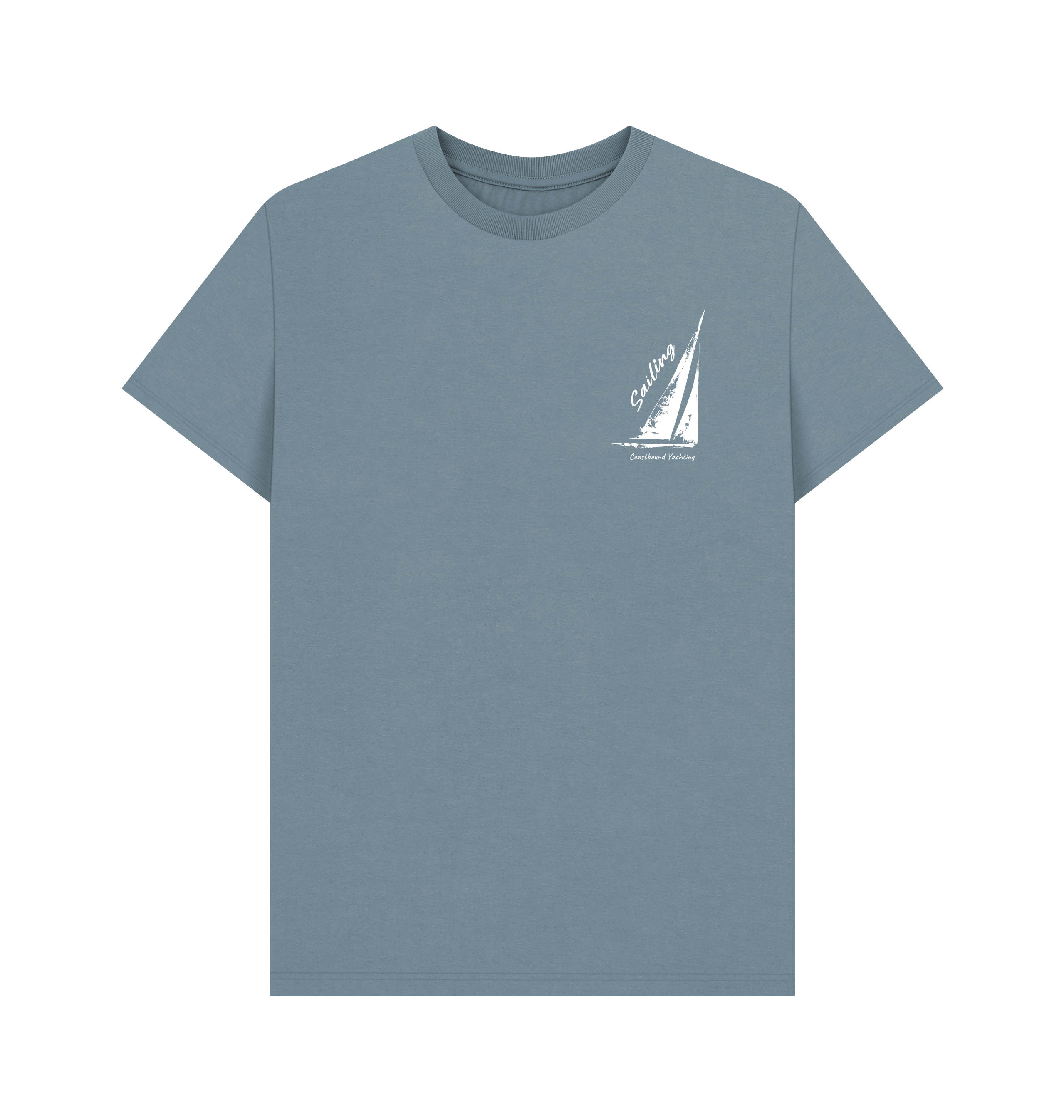 Stone Blue Printed T-shirt Front