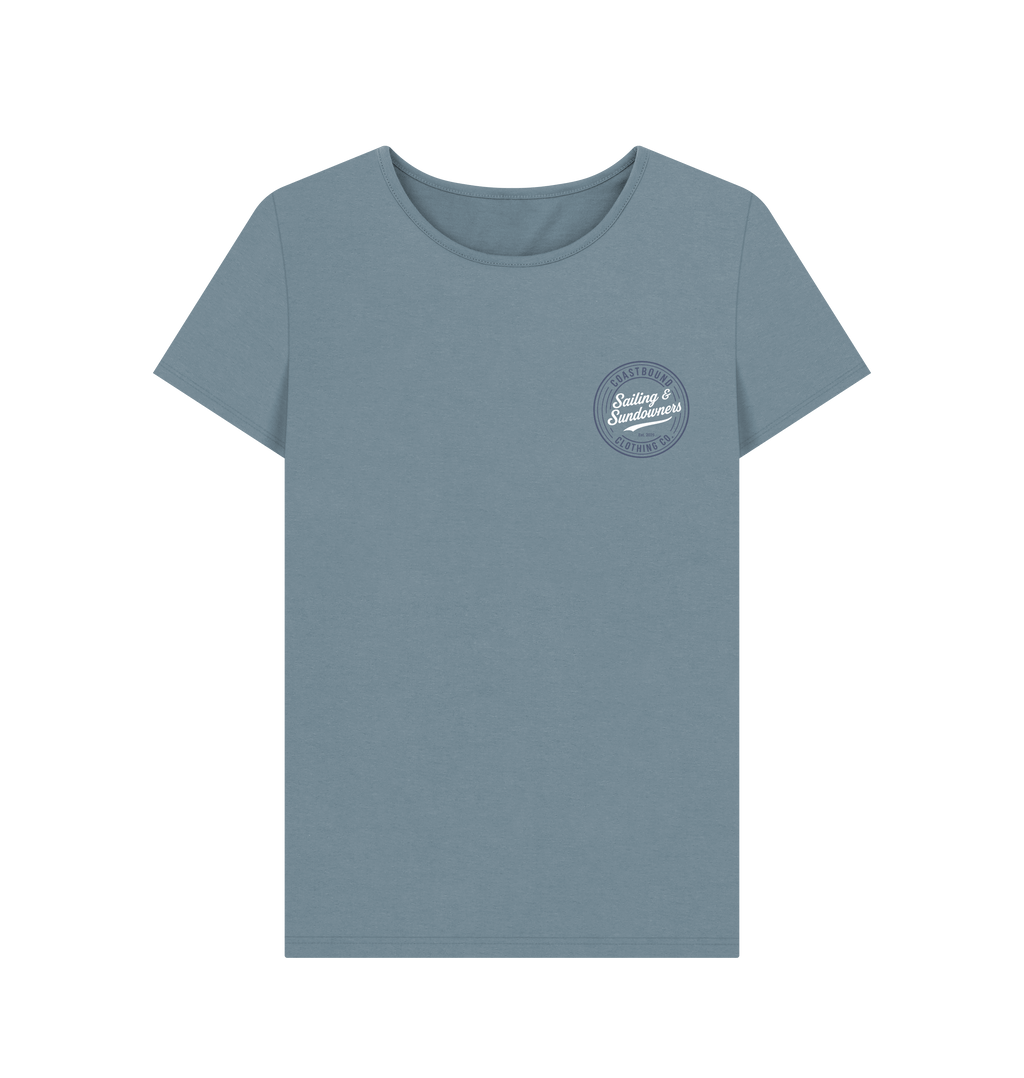 Stone Blue Printed T-shirt Front