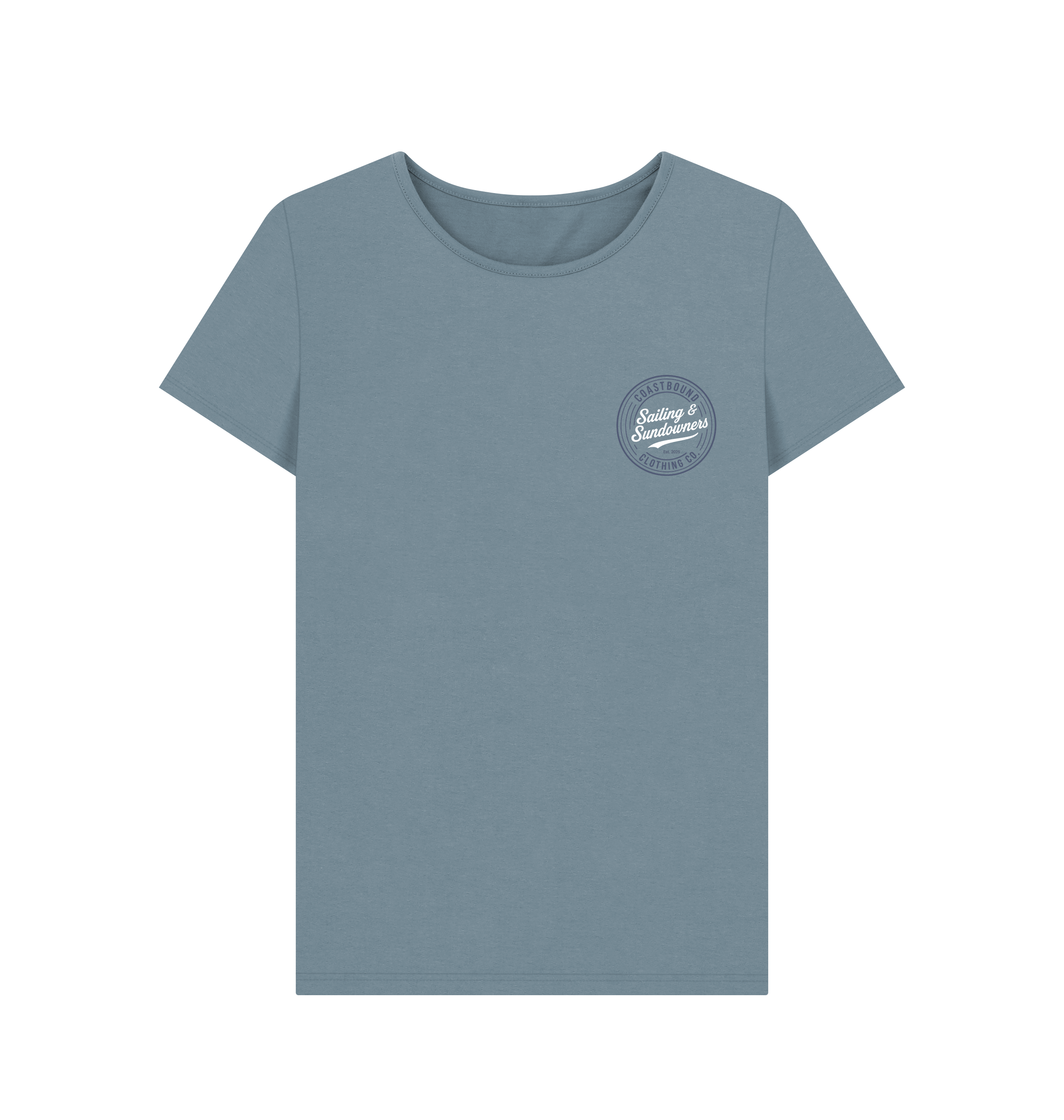 Stone Blue Printed T-shirt Front