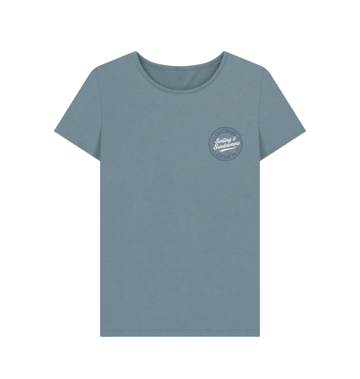Stone Blue Printed T-shirt Front