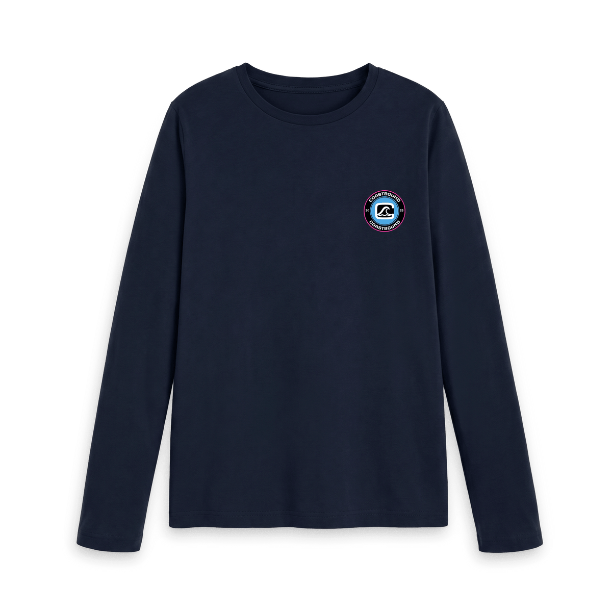 Navy Blue Printed Long Sleeve T Shirt Front