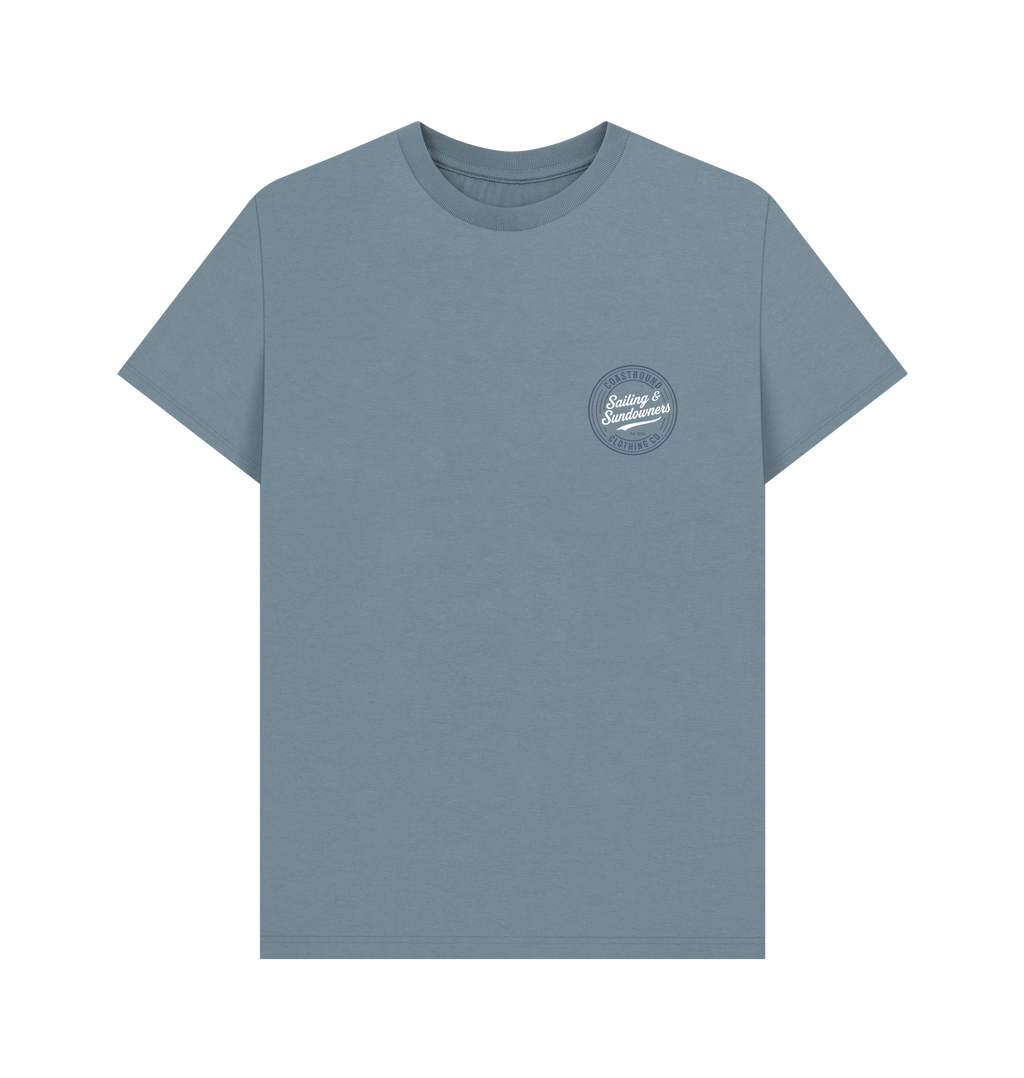 Stone Blue Printed T-shirt Front