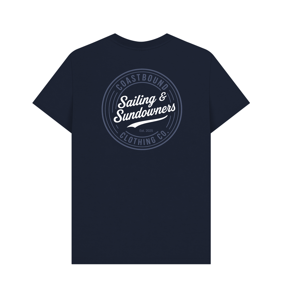 Navy Blue Printed T-shirt Back