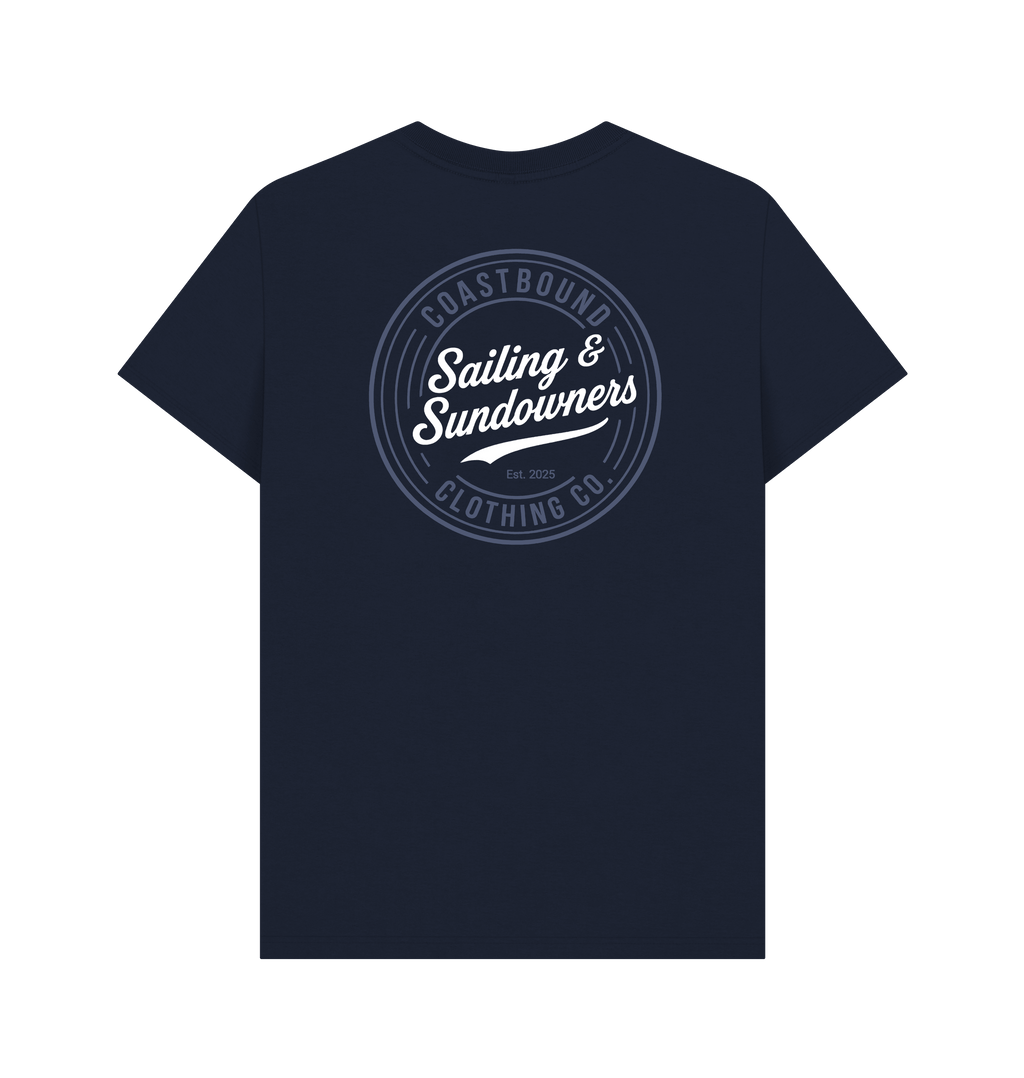Navy Blue Printed T-shirt Back