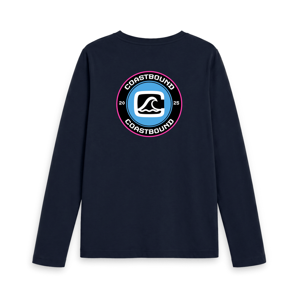 Navy Blue Printed Long Sleeve T Shirt Back