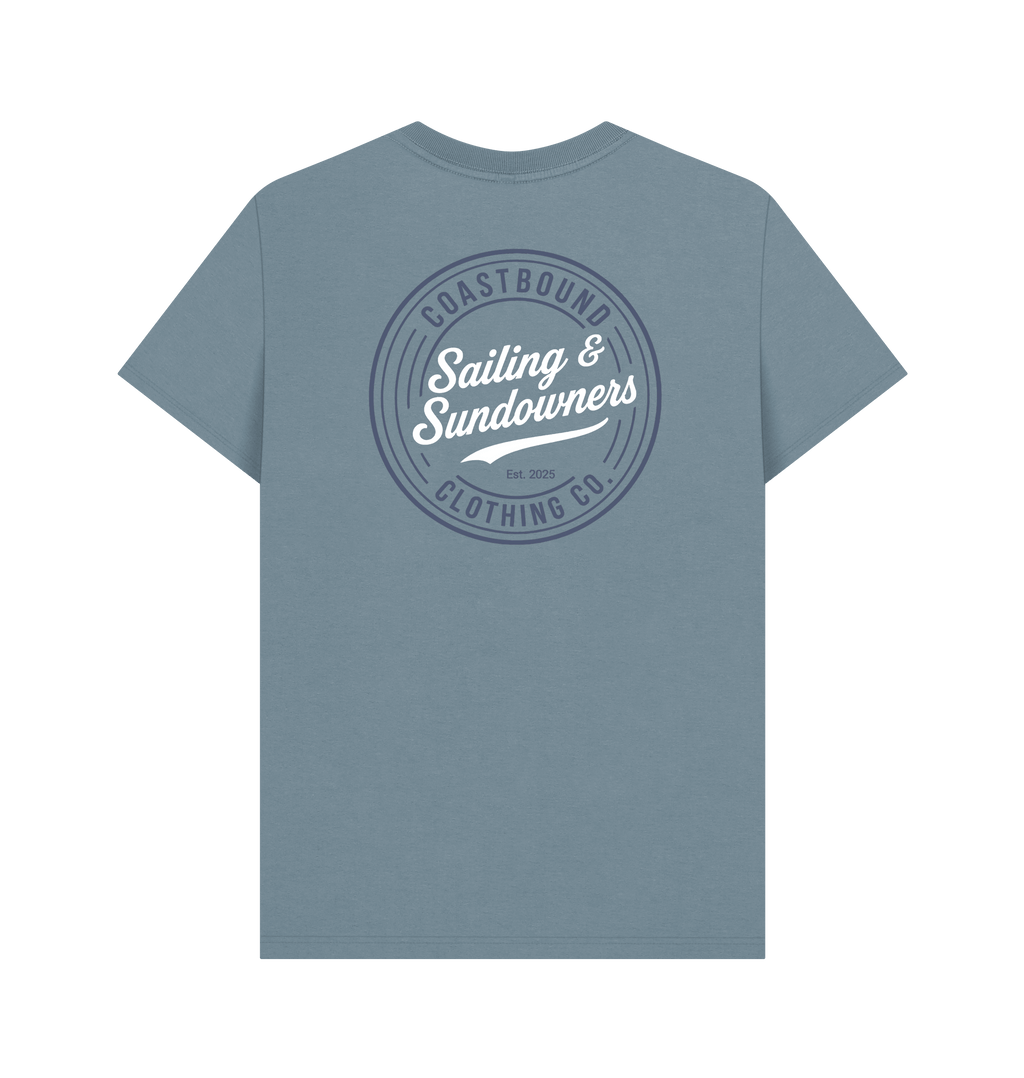 Stone Blue Printed T-shirt Back