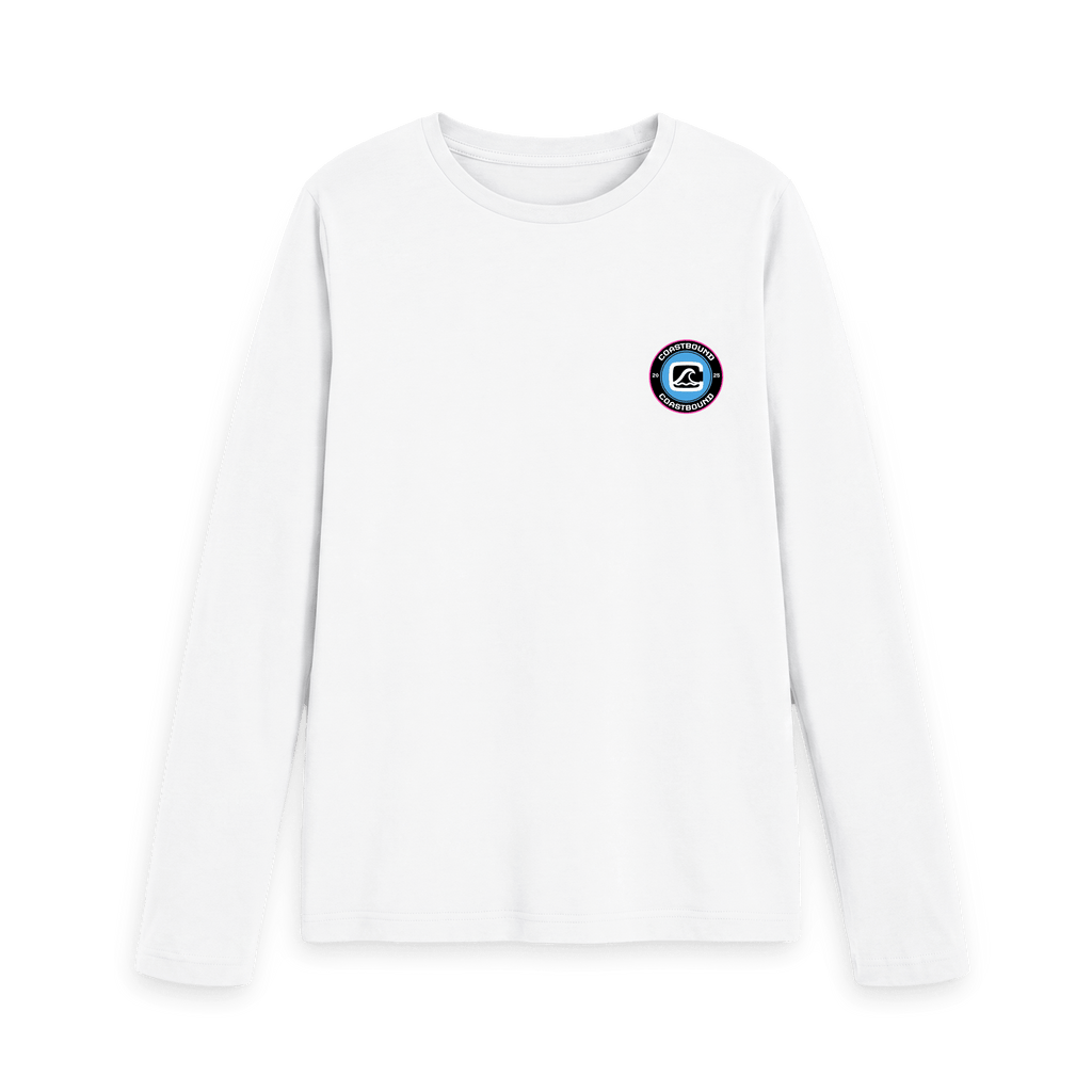 White Printed Long Sleeve T Shirt Front