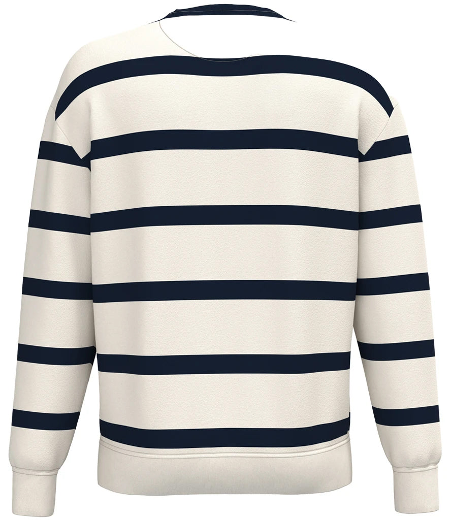 Unisex Striped Crew Neck Sweatshirt