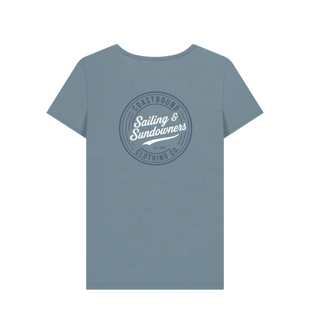 Stone Blue Printed T-shirt Back