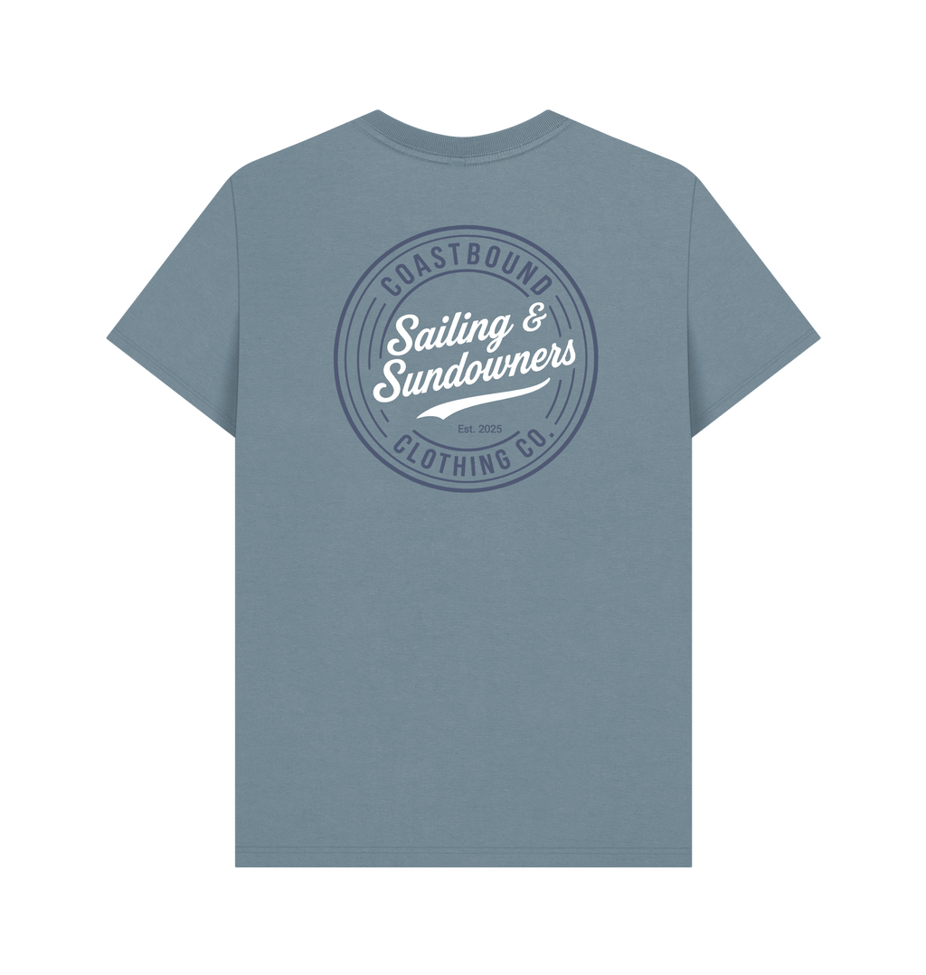 Stone Blue Printed T-shirt Back