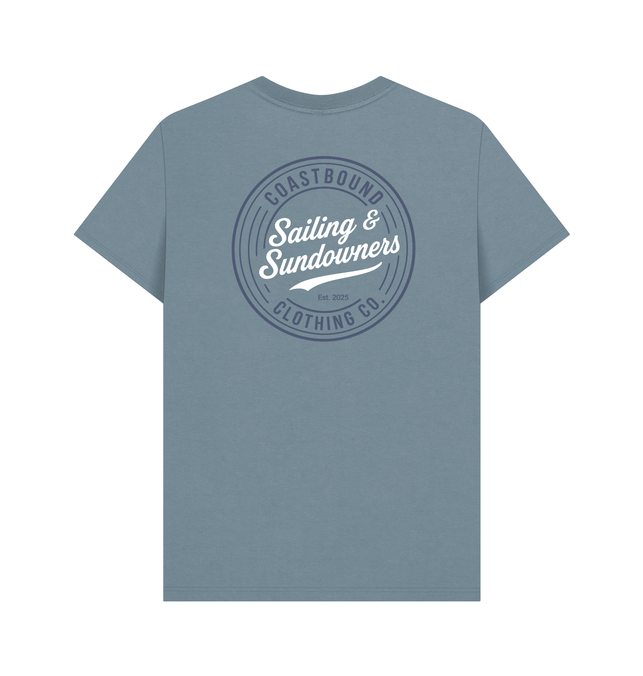 Stone Blue Printed T-shirt Back