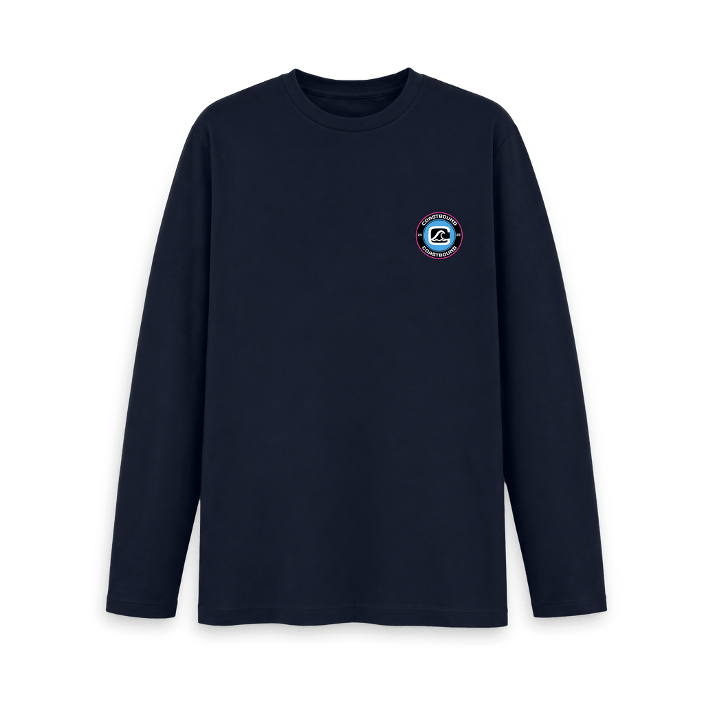 Navy Blue Printed Long Sleeve T Shirt Front