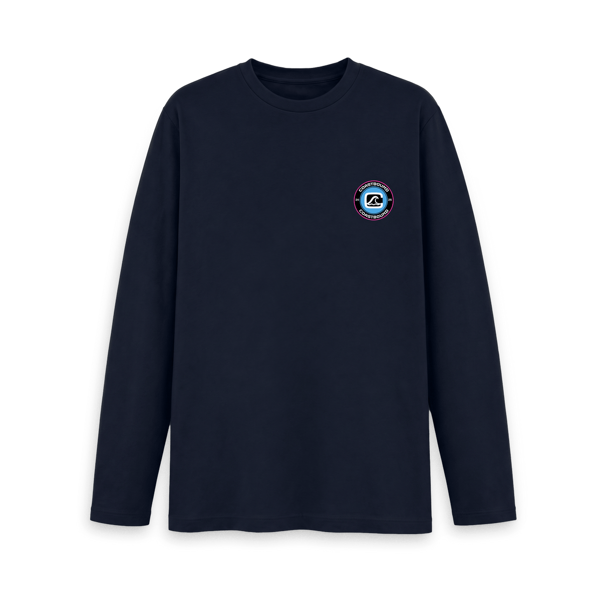 Navy Blue Printed Long Sleeve T Shirt Front