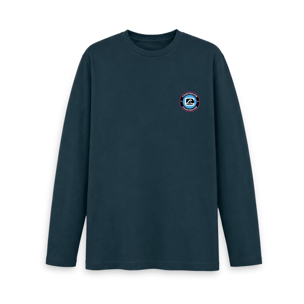 Denim Blue Printed Long Sleeve T Shirt Front