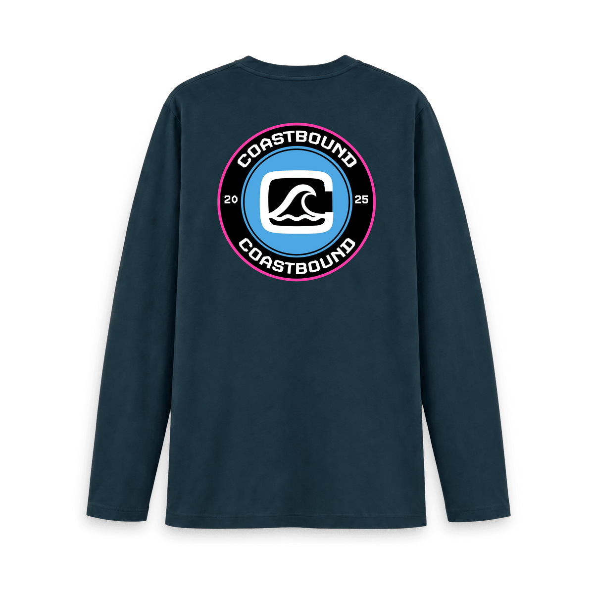 Denim Blue Printed Long Sleeve T Shirt Back